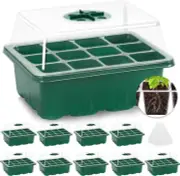 10 Packs Seed Starter Tray Seed Starter Kit with Humidity Dome (120 Cells Tot...