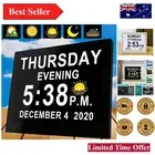 Modern 19 Alarm Digital Calendar Clock - Auto Adjust DST & Eye-Friendly Display