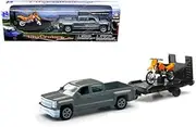 NewRay 1:32 Chevrolet Silverado 1500 Crew CAB with Trailer Dirt Bike 19535A