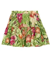 [Kenzo Kids] Kenzo Kids Tiered floral miniskirt Y 14 green