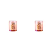 2x 21st Rose Gold Chrome Candle Vanilla Scented 45hr Burntime Keepsake Gift Set