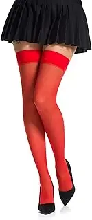 [Romartex] 20 DEN Elastane Hold Ups Stockings with Smooth Rubber Band, 5 Colours, Sizes S-L