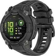 VeveXiao Breathable Sport Band Compatible With Garmin Instinct 3 solar 50mm Strap, 26mm Quick Release Sport Silicone Bracelet Watch Strap instinct 3 Amoled 50mm Replacement Bands (black)