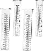 4pcs Rain Gauge Rain Fall Gauge Clear Test Tube Rain Water Measuring Device Glass Measuring Cup Rain Meter Rain Fall Measuring Cylinder Tubes Rain Measurer