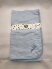 Little Me Baby Boys Tag Along Blanket White Blue Stripe Choo Choo Train Lovey
