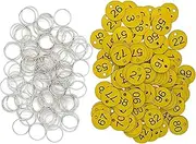 Round Numbers Tags 1-100 with Key Rings,Plastic Small Keychains for Dormitory Keys House Lockers.
