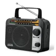 AM FM Radio with Bluetooth,Portable Vintage Transistor Radio Black
