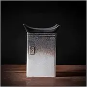 Chinese Tea Caddy,Ceramic jar, Japanese Style Tea Canister Matte Ceramic Bulk Tea Storage Jar Small Portable Tea Sealing Jar Home Kung Fu Tea Set, Retro Design, 500ML Loose Tea Storage Containers