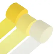 3Roll 1.8"x72FT Crepe Paper Streamers Decorations Yellow/Light Yellow/White