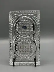 Vintage Victoria Bohemia Crystal Clear Glass Tray Czechoslovakia