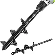 WORKPRO Auger Drill Bit Set with Hex Drive 2-Piece, Garden Post Hole Digger for Planting Bulbs Seedlings, 4x22cm 8x30cm