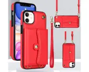 RFID Blocking Wallet Case for iPhone 11 - Red