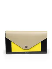 Tricolor Leather Envelope Wallet