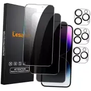 3+3 Pack Privacy Screen Protector for iPhone 14 Pro Max 6.7-Inch with 3 Pack