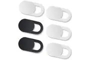 Kiwi Design Universal 6 Pack Webcam Cover Slide 2 White + 4 Black, for Laptop,