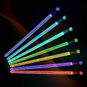 2 Pack Rechargeable LED Light Up Drum Sticks, 15 Color Changing Drum sticks Cool Kids Drum Sticks Personalized Electronic 5A DrumSticks(One Pair)