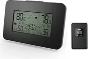 JSEIAJB Weather Station Clock Indoor Outdoor Temperature Humidity Display Weather Forecast Alarm Snooze Backlight