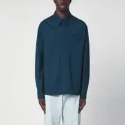 [Bottega Veneta] Petrol blue wool shirt 50 IT Blue