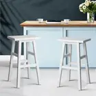 NEW MyBar Beech Wood Bar Stool White Set 2pc