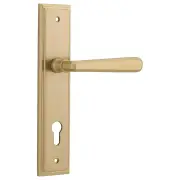 Copenhagen Lever Stepped Backplate Brushed Brass