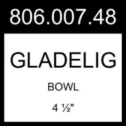 IKEA GLADELIG Bowl Gray 4 ½" 806.007.48