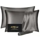 Silk Pillow Cases 2 Pack, Mulberry Silk Pillowcases Standard Set of 2, Smooth...