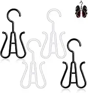 Yunmoxiao Bike Shoe Holder-Multi-Function Hangers,4 Pack Shoe Racks Compatible with Peloton Exercise Bike, Hanging Shoe Organizer Shoes Drying Rack with Double Hooks (Black & White)