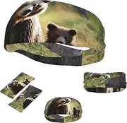 [QMNEHJ] Sports Headband for Men Women Moisture Wicking Athletic Sweatband Mother Brown Bears Protect Cubs Workout Sweat Bands Non Slip Headbands Stretchy Hairband for Running Cycling Football Yoga
