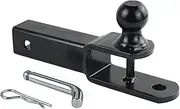 TOPTOW 3 in 1 ATV/UTV Towing Hitch Receiver 64208 Ball Mount Adapter with 1 7/8 inch Ball, Fit for 2 inch Receiver