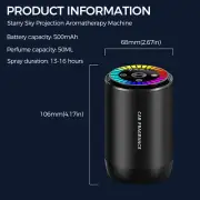 Waterless Car Diffuser for Essential Oils 300ml Smart Air Fresher Colorful Light