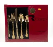 ROGERS 24-CARAT GOLD PLATED FLATWARE - NEW IN UNOPENED BOX