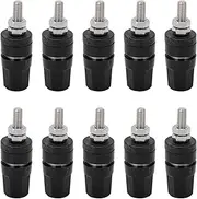 Respicefinem 24320 40mm Terminal Binding Post 24A Banana Plugs Connector for Speaker Amplifier Terminal Red Material Good Insulation Easy to Use Suitable for Electronic Equipment (Black)