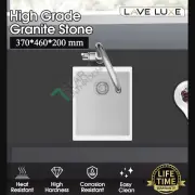 370x460mm Granite Stone White Single Bowl Kitchen Laundry Sink Top/Undermount AU