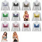 Glitter Sequins Tank Top Halter V-Neck Body Chain Nightclub Camisole for Women