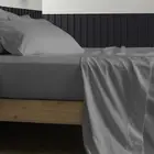 Pure King Size Cotton Bed Sheets Set (King, 1000 Thread Count) Dark Grey Bedd...