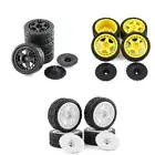 4Pcs 12mm Hex Wheel Rim Tires Tryes Kits For Tamiya TT02 XV01 HPI 1/10 RC Car