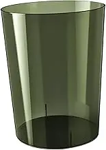 Wastepaper Basket Dustbin, Clear Modern Round Rubbish Bin, Trash Can for Kids Room Office Kitchen Dressing Table Home, Green L