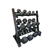 BRIXX 2.5kg - 25kg Hex Dumbbell & Rack Set. 6 Pairs - 155KG Package