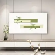 Indoor TV Cover for LCD LED TV Dust Cover Cloth Elastic Dust Cover Universal Hanging Curved Display Protector Modern Simple Design for Plasma, Curved TVs-Leaf||70inch