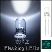 100pcs 5mm Flashing COOL WHITE LED Light Emitting Diodes 1.0Hz Clear Round Top