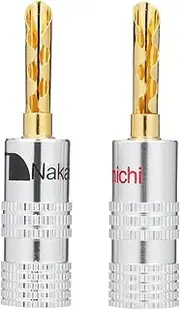 Labymos 24K Gold Plated Copper 4mm Banana Plug Black & Red Speaker Connector Audio Amplifier