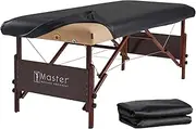 Master Massage Universal Fabric Fitted PU Vinyl Leather Ultra-Durable Protection Cover Sheet for Massage Tables, Black
