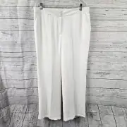 Chicos Travelers Womens Luna Pant Sz 14 White High Rise Wide Leg Rayon Blend