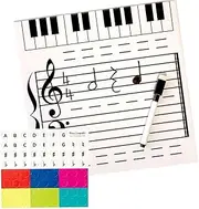 Magnetic Musical Dry Erase Whiteboard - Two Sided Magnetic Piano Dry Erase Board - Piano Teaching Supplies Includes Marker for Kids Students