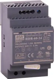 Meanwell 60W 24VDC 2.5A DIN Rail Switchmode Power Supply LED power indiciator