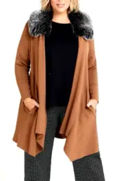 TS TAKING SHAPE plus M / 18 -20 Ingrid Bamboo Cardigan detach collar NWT rrp$200