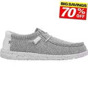 Hey Dude Wally Sox Mens Casual Comfort Fashion Slip-On Designer Shoes White