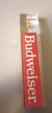 VTG Untapped / Unbored Tap Handle Pull Knob Beer BUDWEISER 4” Lucite Acrylic