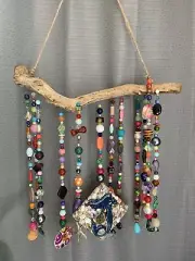 Beaded Wall Hanging. Boho, Coastal, Nautical, Beach Decor.