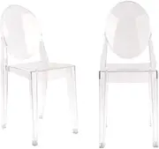 Set of 2 Matt Blatt Victoria Ghost Chairs Replica (Clear) - MBVGHT2CHCA